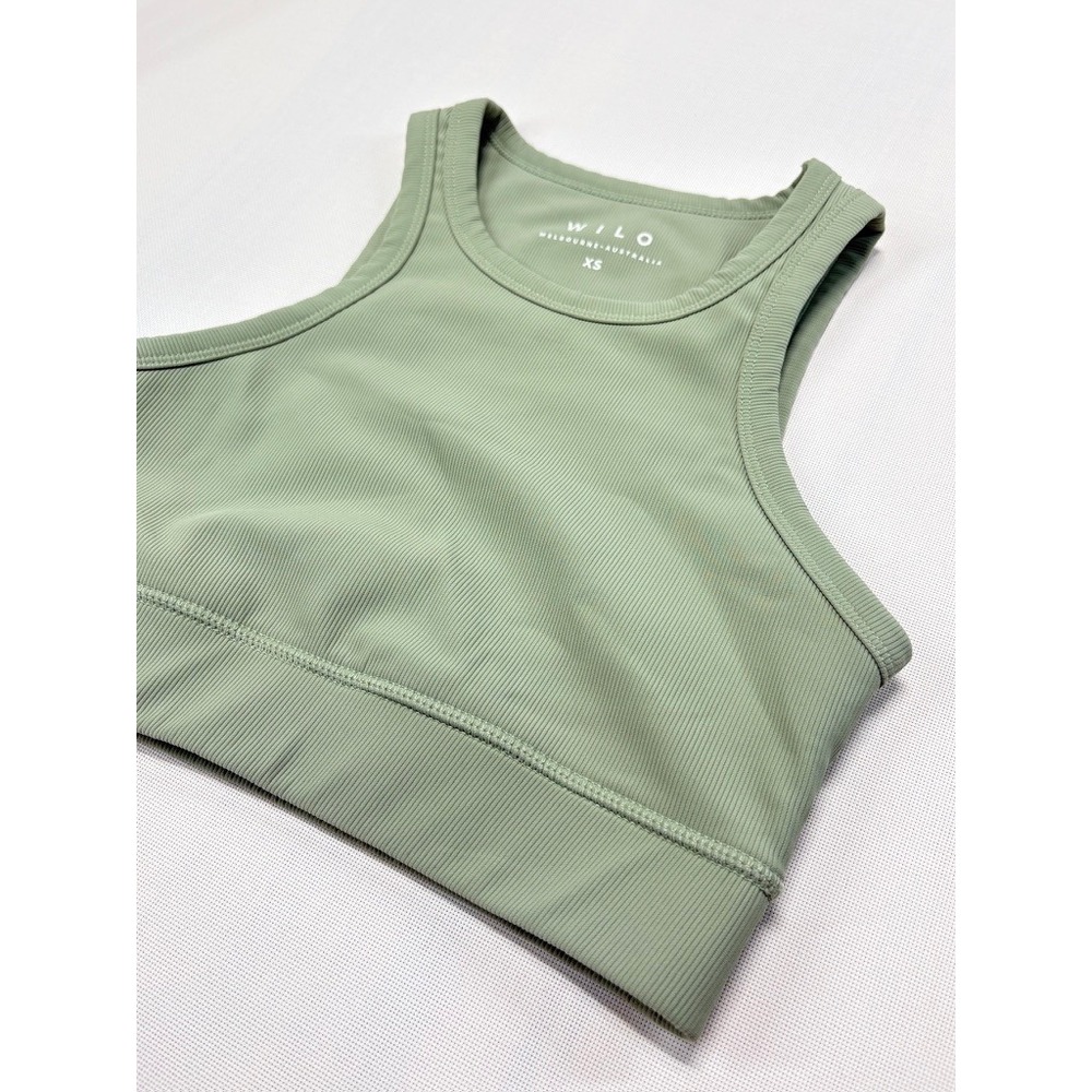Wilo The Label Ribbed Sports Bra XS Sage Green‎ Clean Girl Pilates Core
